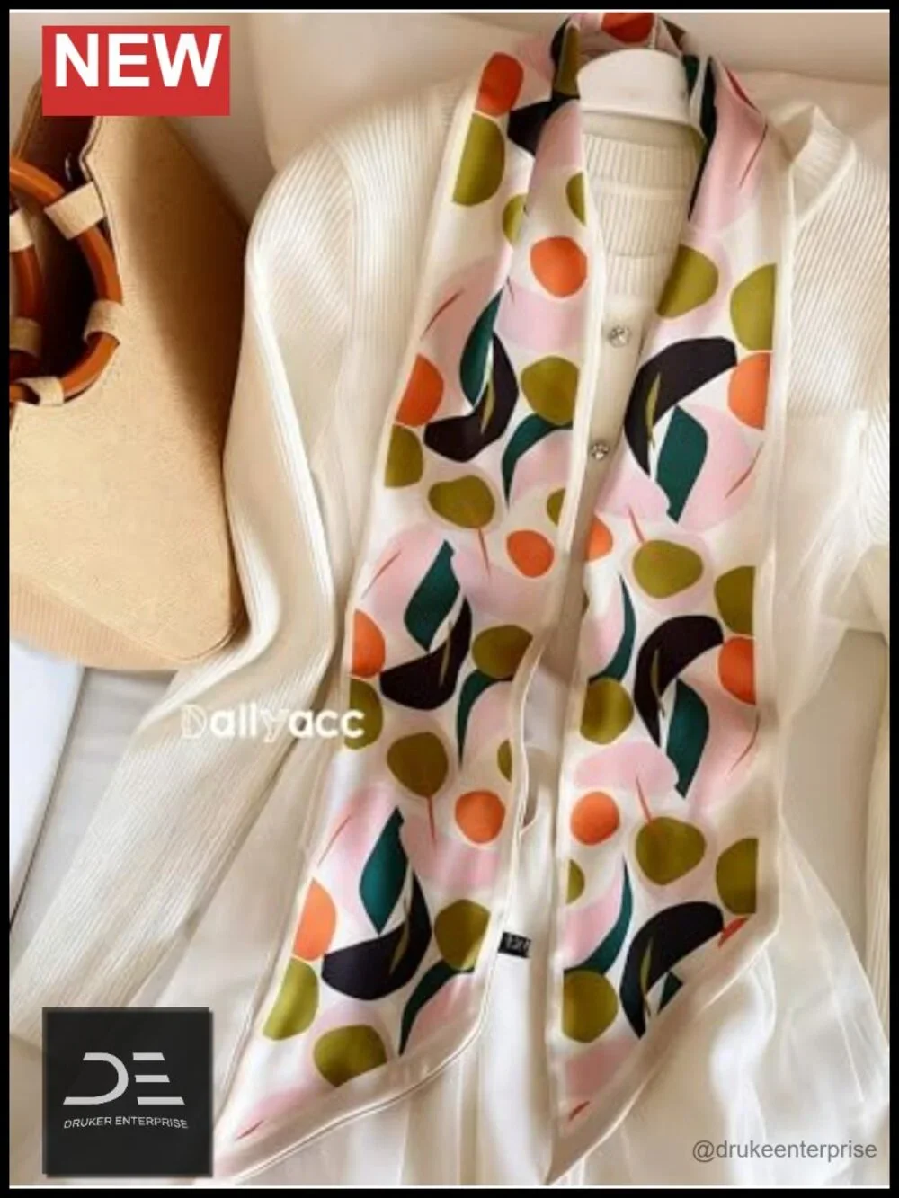 Silky Satin Headscarf Wrap Lightweight Fashion Scarf Multi-Use